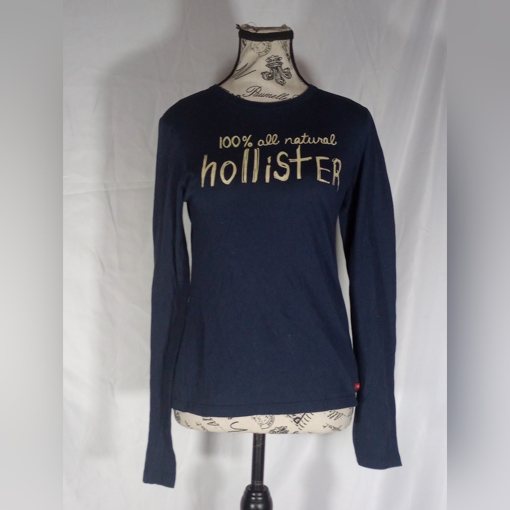 Rare Vintage Hollister Navy Blue Graphic Long Sleeve - Size L